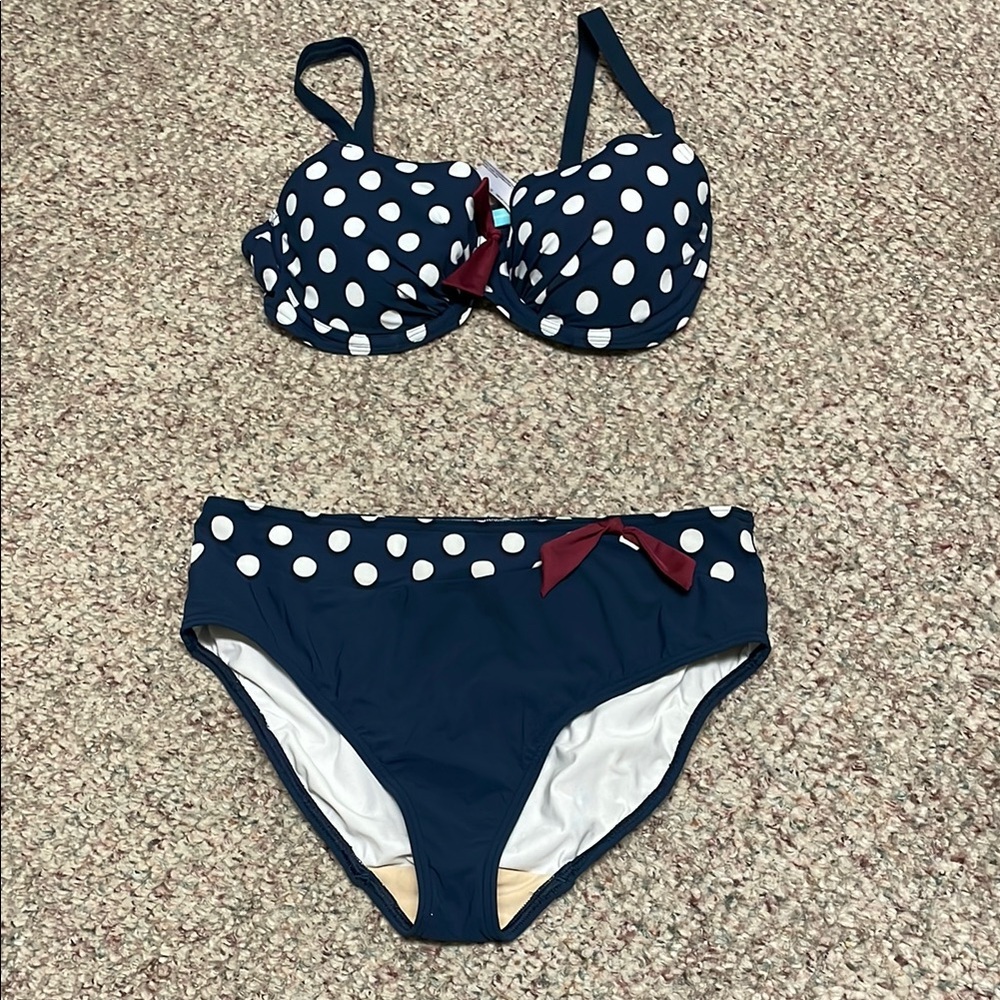 Primadonna swim new Polka Dot Bikini Set with Bow accent